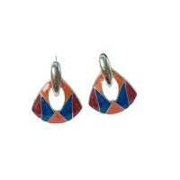 Zinc Alloy Drop Earrings gold color plated Hand-Painted Enamel Glaze & for woman Sold By Lot