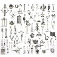 Zinc Alloy Tool Pendants silver color plated mixed 11-33mm Sold By Set