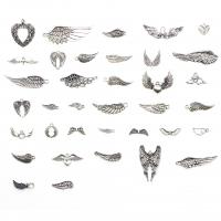 Wing Shaped Zinc Alloy Pendants plated mixed 18-56.5mm Sold By Set