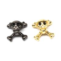 Cubic Zirconia Brass Beads, Skull, micro pave cubic zirconia, more colors for choice, 13x12x8mm, Sold By PC