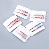 Hair Slide, Tibetan Style, 2 pieces & fashion jewelry & for woman & with rhinestone, more colors for choice, Sold By Set