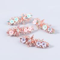 Hair Clip Zinc Alloy with Resin fashion jewelry & for woman & with rhinestone Sold By PC