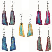 Impression Jasper Drop Earring stainless steel earring hook plated for woman Sold By Pair