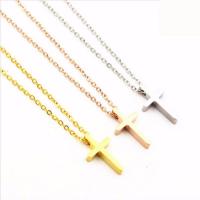 Titanstahl Halskette, Kreuz, plattiert, unisex, keine, 14x8.50mm, Länge:ca. 45 cm, verkauft von PC