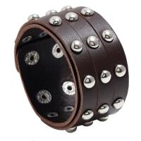 Cowhide Bracelet Leather with Iron plated three layers & Unisex 38mm Length Approx 23.5 cm Sold By PC