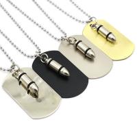 Tibetan Style Jewelry Necklace, Bullet, plated, Unisex & ball chain, more colors for choice, 50x30mm, Length:Approx 70 cm, Sold By PC