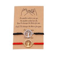 Couple Bracelet and Bangle Zinc Alloy with Cotton Thread Tree gold color plated Length Adjustable & braided bracelet & Unisex Length Approx 22 cm Sold By Pair