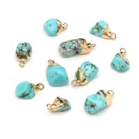 Turquoise Pendant, irregular, DIY, mixed colors, 10x12mm, Sold By PC