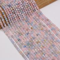 Morganite Beads Cube DIY & faceted mixed colors Sold Per 38 cm Strand