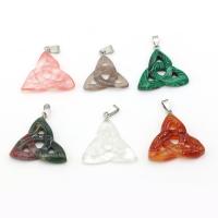 Gemstone Pendants Jewelry, Natural Stone, Triangle, DIY, more colors for choice, 32x35mm, Sold By PC
