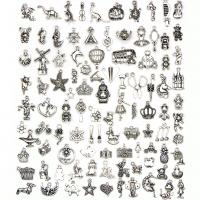 Zinc Alloy Pendants antique silver color plated mixed 12-28mm Sold By Set