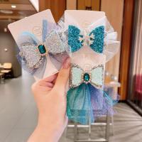 Children Hair Accessory Gauze with Sequins & Zinc Alloy Bowknot for children & with rhinestone Sold By Lot