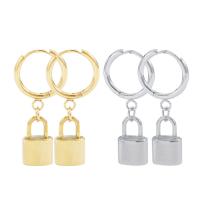 Huggie Hoop Drop Earring Stainless Steel Lock plated for woman Sold By PC
