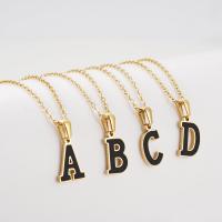 Stainless Steel Jewelry Necklace, with Acrylic, Alphabet Letter, 18K gold plated, different styles for choice & for woman, Length:17.72 Inch, Sold By PC