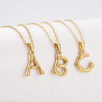 Stainless Steel Jewelry Necklace, Alphabet Letter, 18K gold plated, different styles for choice & for woman, Length:17.72 Inch, Sold By PC
