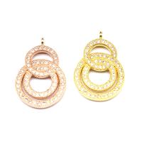 Cubic Zirconia Micro Pave Brass Pendant, Calabash, micro pave cubic zirconia, more colors for choice, 23x15x3mm, Sold By PC