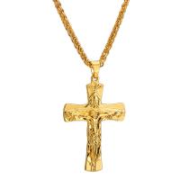 Zinklegierung Schmuck Halskette, Jesus Kreuz, plattiert, Modeschmuck & unisex, keine, Länge:23.62 ZollInch, verkauft von PC
