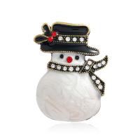 Christmas Brooches Zinc Alloy Christmas Design & fashion jewelry & for woman & enamel & with rhinestone Sold By PC