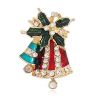 Christmas Brooches, Tibetan Style, fashion jewelry & for woman & enamel & with rhinestone, Sold By PC
