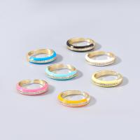 Brass Finger Ring fashion jewelry & for woman & with rhinestone Sold By PC