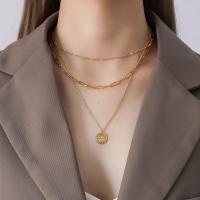 Titanstahl Halskette, mit Verlängerungskettchen von 5cm, plattiert, für Frau, keine, 1.6x4x1.6x13mm, verkauft von PC