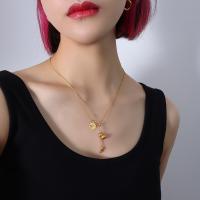 Titanium Steel Necklace 18K gold plated for woman golden Sold By PC