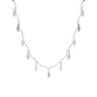 Collar de Acero Titanio, Partículas de acero, con 5cm extender cadena, chapado, para mujer, plateado, 4x9x1.10mm, longitud aproximado 40 cm, Vendido por UD