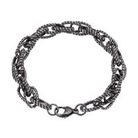 Nerezová ocel šperky náramek, Nerezová ocel 316, byzantské řetěz & unisex, stříbro, 10mm, Prodáno za Cca 23.5 cm Strand