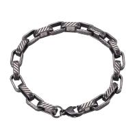 Stainless Steel Jewelry Bracelet, 316 Stainless Steel, plated, Unisex & rolo chain, silver color, 8mm, Sold Per Approx 22 cm Strand