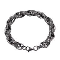 Rustfrit stål smykker Armbånd, 316 Stainless Steel, forgyldt, Unisex & Rolo kæde, sølv, 11mm, Solgt Per Ca. 22 cm Strand