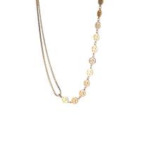 Mässing Chain Necklace, leende ansikte, guldfärg pläterade, Unisex & box kedja, gyllene, nickel, bly och kadmium gratis, 6x6mm, Längd Ca 60 cm, Säljs av PC