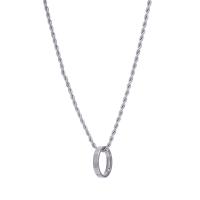 Титановые стали ожерелье, титан, Геометрический узор, полированный, Французская веревочной цепь & Мужская, серебряный, 15x15mm, длина:Приблизительно 60 см, продается PC