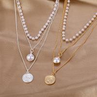 Multi Layer Necklace Zinc Alloy with pearl plated multilayer & for woman Sold By PC