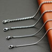 Stainless Steel Nekclace Chain, Roestvrij staal, DIY & verschillende grootte voor keus & box ketting, oorspronkelijke kleur, Verkocht door PC