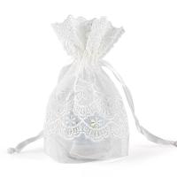 Gauze Drawstring Bag transparent white Sold By Lot