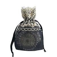 Polyester Drawstring Bag translucent black Sold By Lot