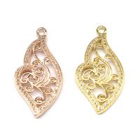 Cubic Zirconia Micro Pave Brass Pendant, Leaf, micro pave cubic zirconia, more colors for choice, 29x15x3mm, Sold By PC
