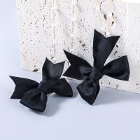 Alligator Hair Clip, Tibetan Style, with ABS Plastic Pearl & Cloth, Bowknot, fashion jewelry & for woman, black, Sold By PC