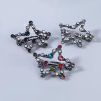 Hair Barrettes, Tibetan Style, Star, fashion jewelry & for woman & with rhinestone, more colors for choice, Sold By PC