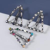 Hair Barrettes Zinc Alloy Triangle fashion jewelry & for woman & with rhinestone Sold By PC
