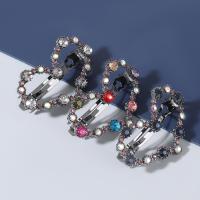 Hair Barrettes, Tibetan Style, Heart, fashion jewelry & for woman & with rhinestone, more colors for choice, Sold By PC