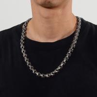 Titanstahl Halskette, Drachen, plattiert, für den Menschen, Silberfarbe, 11mm, Länge:ca. 60 cm, verkauft von PC