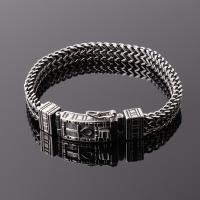 Titanstahl Armband, poliert, verschiedene Stile für Wahl & für den Menschen, Silberfarbe, 8mm, Länge:ca. 22 cm, verkauft von PC