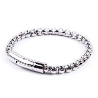 Titanium Steel Bracelet & Bangle, plated, Unisex & box chain, more colors for choice, 6mm, Length:Approx 21 cm, Sold By PC