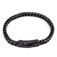 Titanium Steel Bracelet plated French Rope Chain & Unisex 6mm Length Approx 23.7 cm Sold By PC