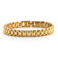Titanium Steel Bracelet, polished, different size for choice & for man, golden, 8mm, Sold By PC