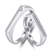 Cubic Zirconia Micro Pave Brass Ring with Cubic Zirconia silver color plated Unisex silver color nickel lead & cadmium free 3mm Sold By PC