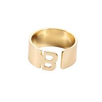 Brass Cuff Finger Ring Letter B plated Unisex nickel lead & cadmium free 30mm Sold By PC