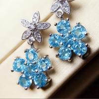 Cubic Zircon (CZ) Drop Earring Brass Flower micro pave cubic zirconia & for woman mixed colors 21mm Sold By Pair