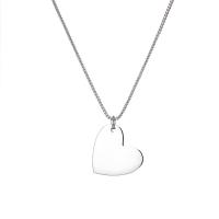 Stainless Steel Jewelry Necklace, Heart, plated, Unisex, silver color, 2.50mm, Length:45 cm, Sold By PC